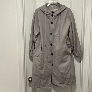 Hooded anorak dusty pink one size